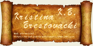 Kristina Brestovački vizit kartica